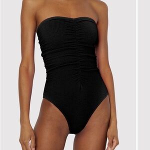 Milly Black Strapless One Piece Swimsuit